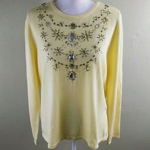 Blaine Trump Jewel Embellished Sweater L NWOT